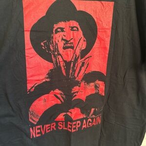 Black Graphic T-Shirt with Red Print